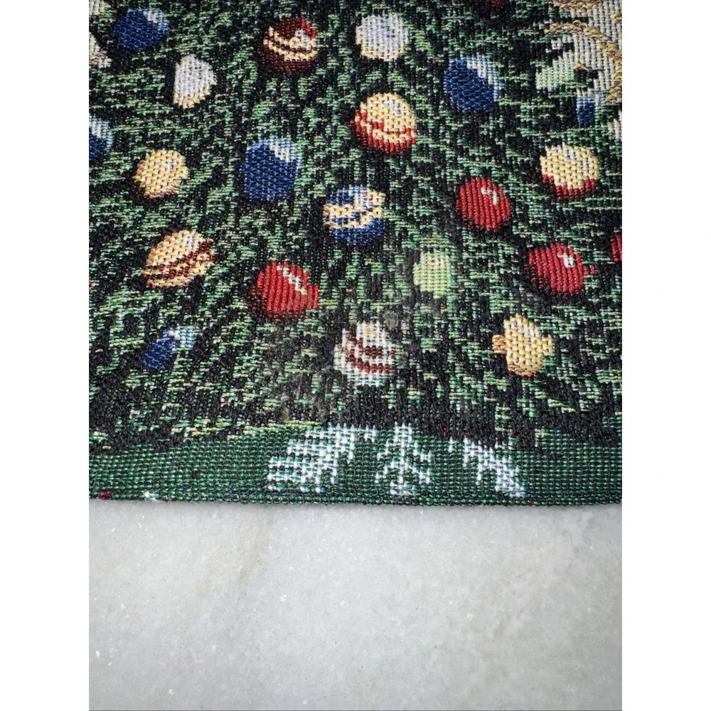 4 Vintage Trim A Home KMart Tapestry Placemats Reversible Christmas TreeWreath00